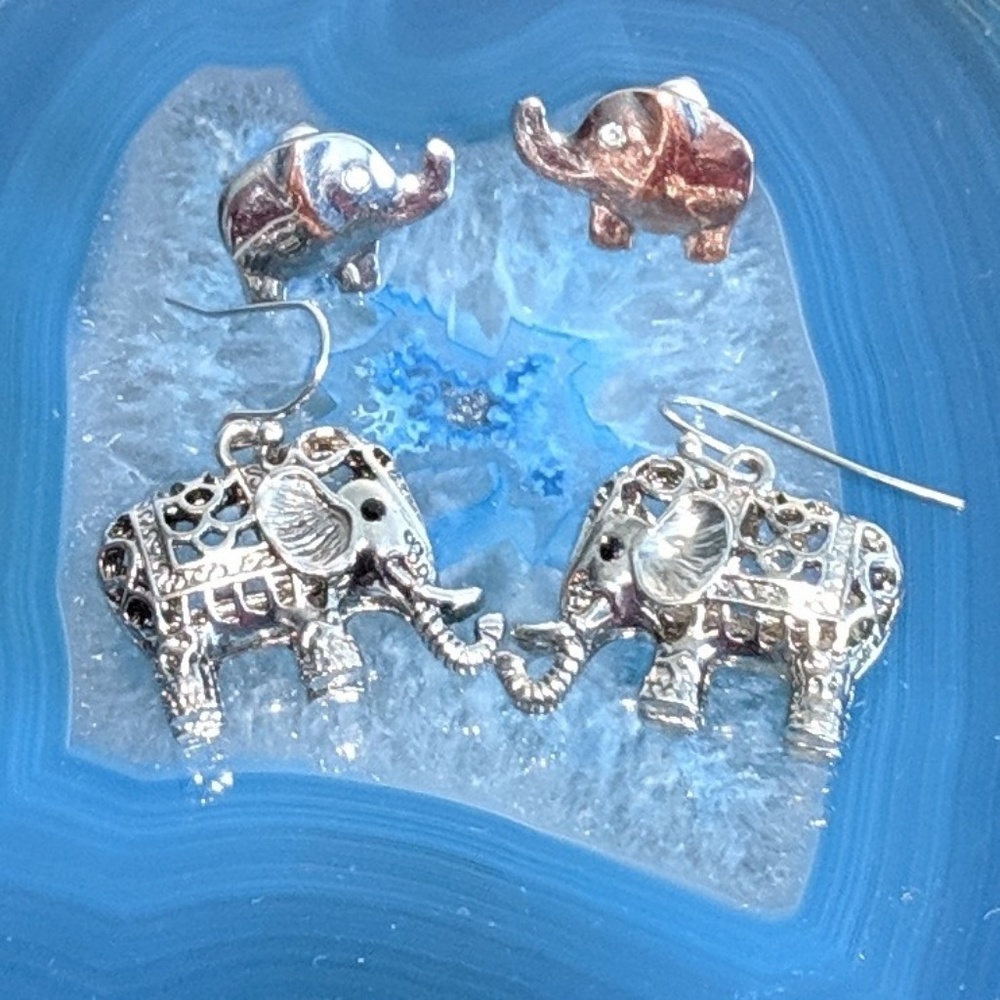 Bundle 3 for $20 2 pairs of silver elephant
